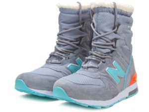 Сапоги New Balance Snow Boots серые с бирюзовым 36-40