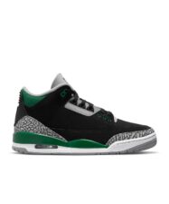 Nike Air Jordan 3 Pine Green черно-серые с зеленым нубук мужские (40-44)